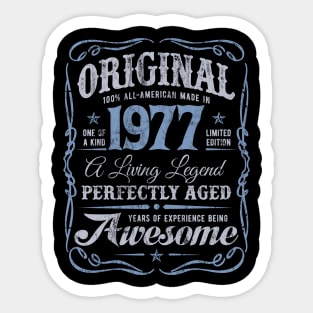 1977 Birthday Gift THE ORIGINAL Perfectly Aged Sticker
